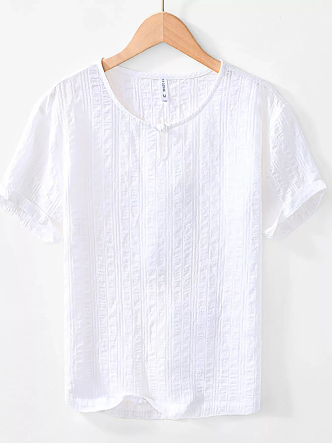 Men's Plus Size Textured Short Sleeve Blouse