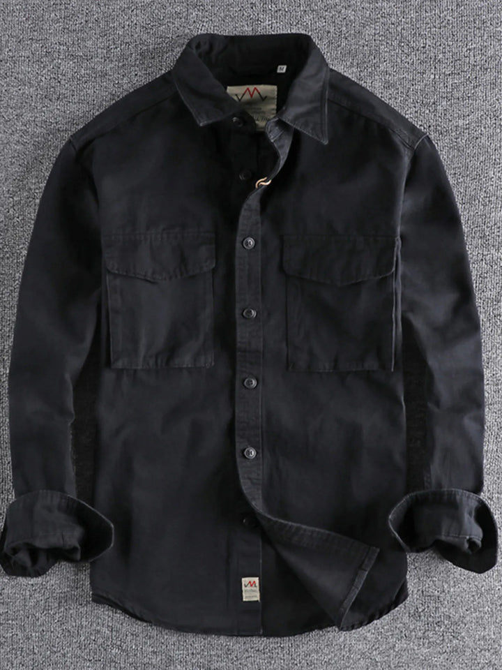 Men's Plus Size Button Up Shirt with Chest Pockets
