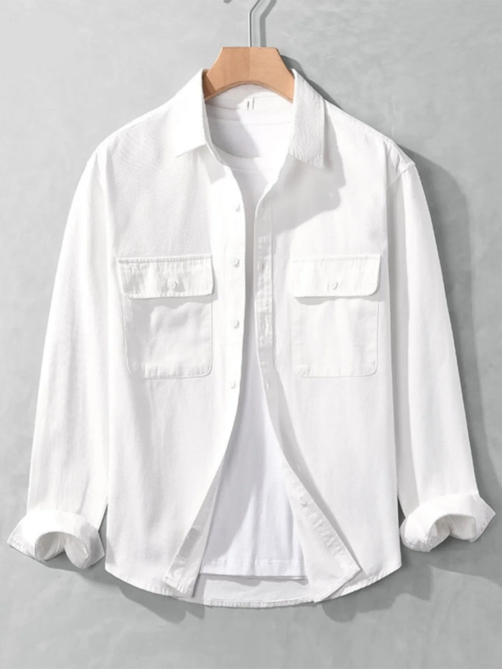 Men's Plus Size Button Up Long Sleeve Shirt