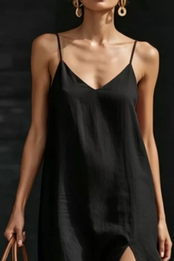 Slit V-Neck Maxi Dress
