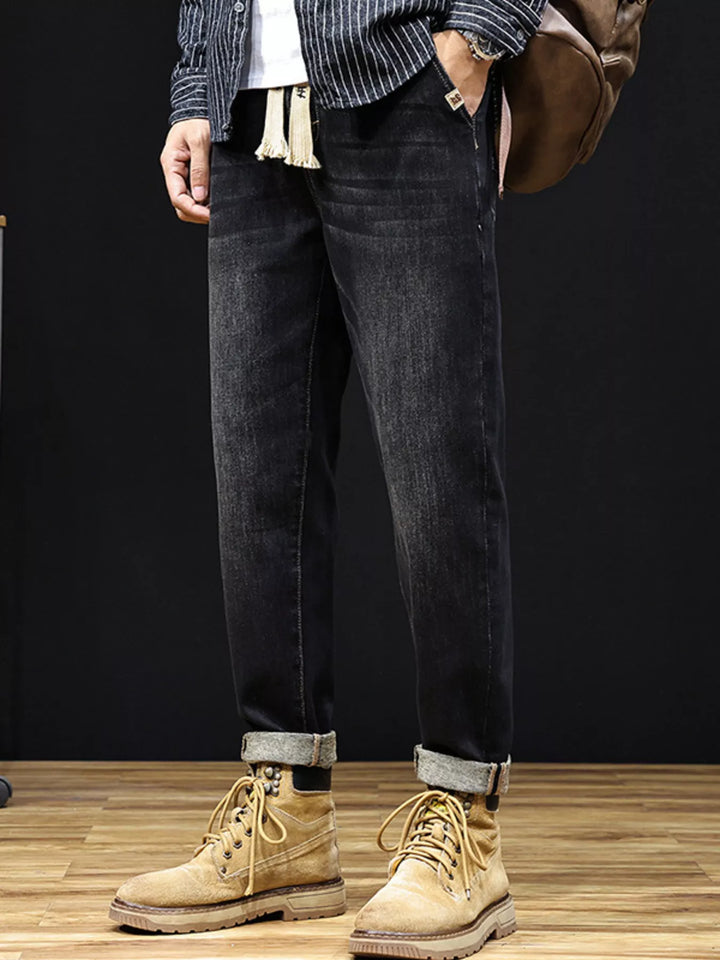 Men's Plus Size Relaxed Fit Drawstring Waist Jeans