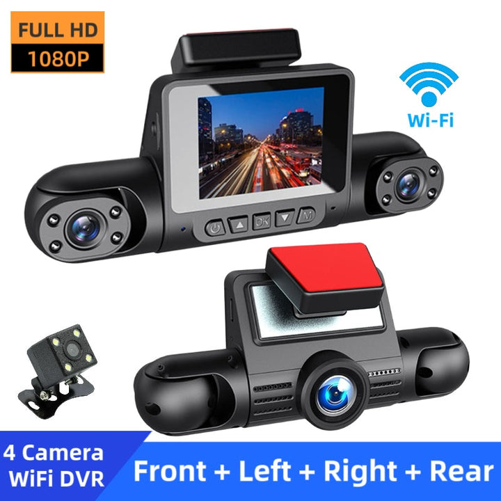 1080P High-definition Driving Recorder With Four Lenses, High-definition Night Vision, Front, Back, Left, Right Recording