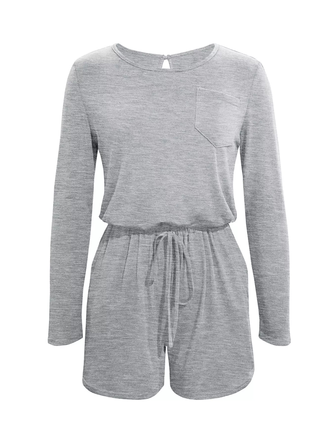 Long Sleeve Drawstring Romper