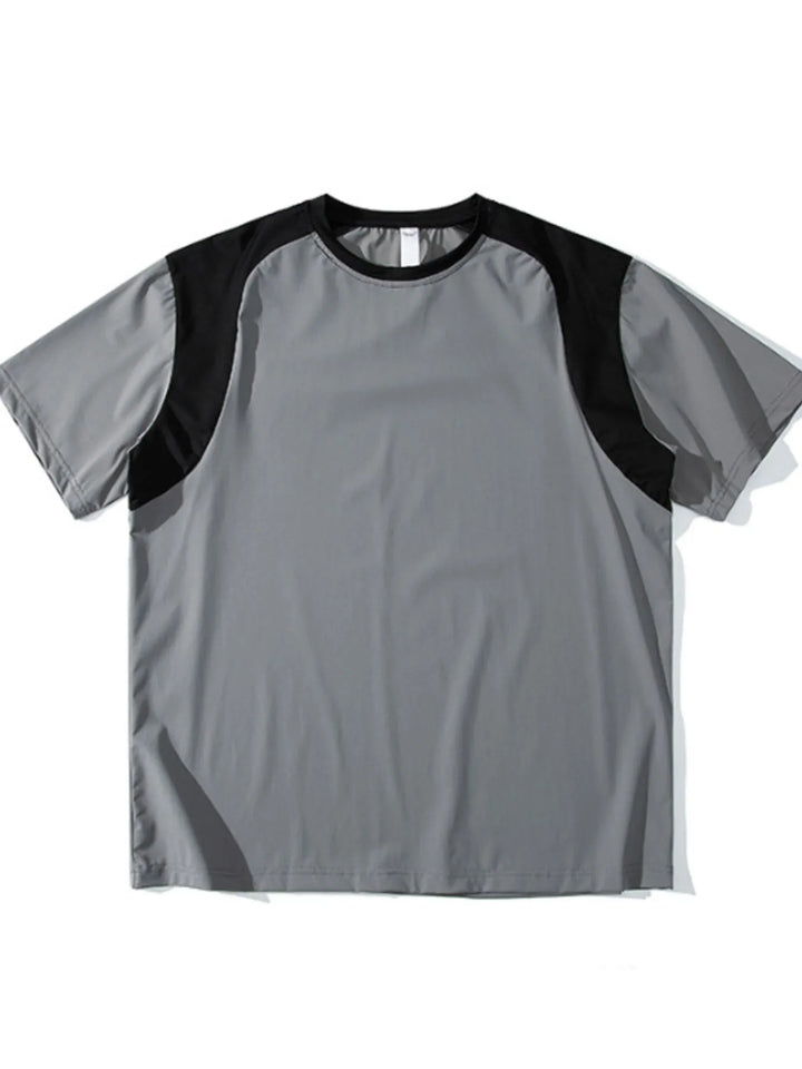 Men's Contrast Round Neck Short Sleeve T-Shirt