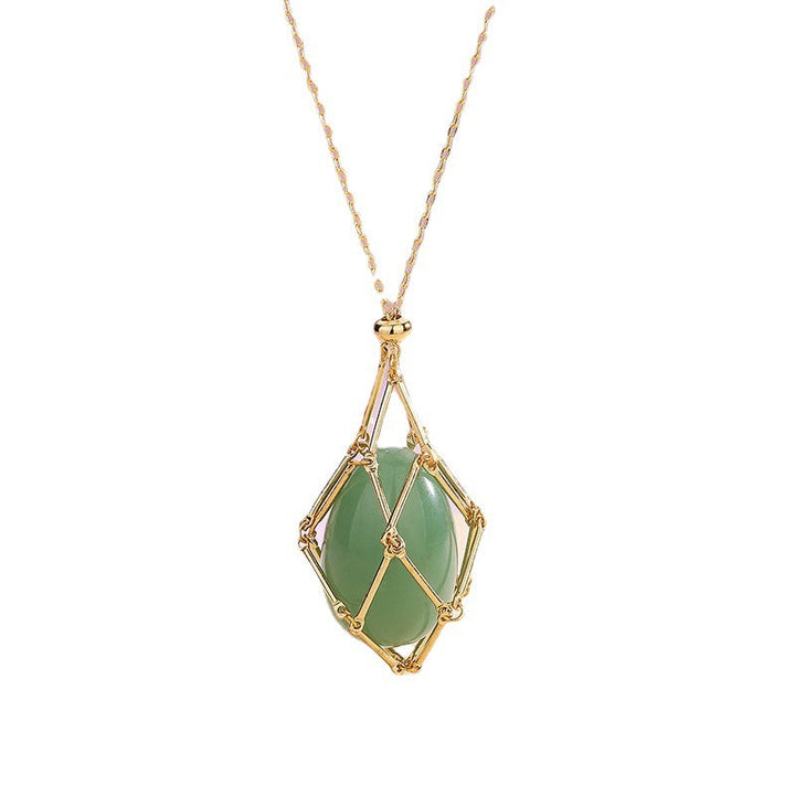 Spring New Natural Energy Crystal Pendant Ins Niche Design Valentine’s Day Bag Bag Peace Necklace