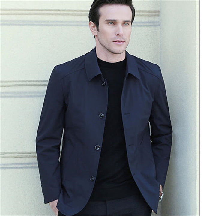 Turn-down Collar Dad-style Button-up Casual Summer Jacket