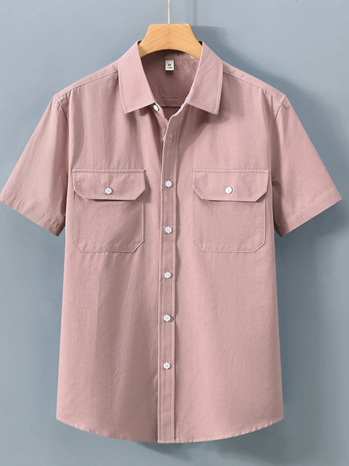 Men's Plus Size Button Up Short Sleeve Shirt