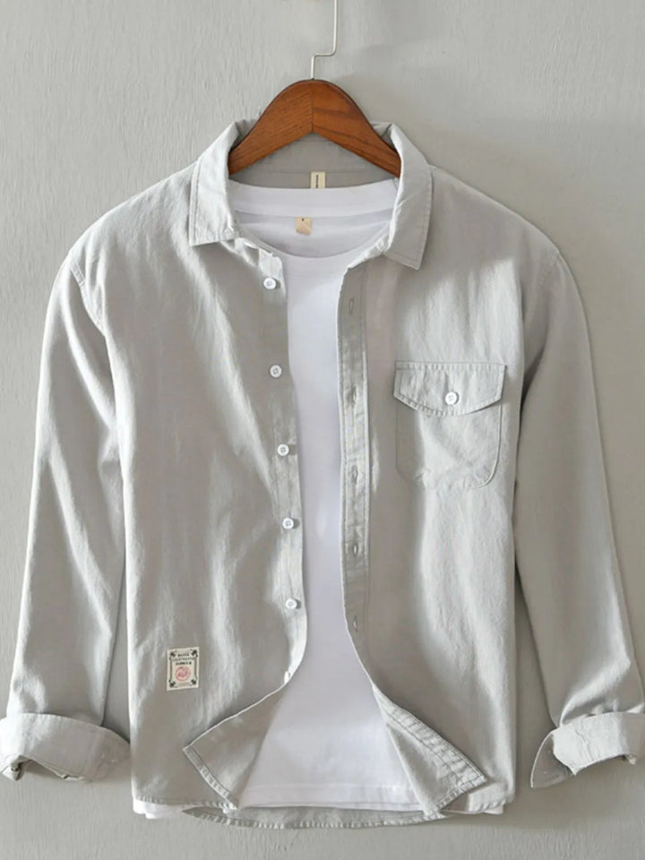 Men's Plus Size Button Up Long Sleeve Shirt