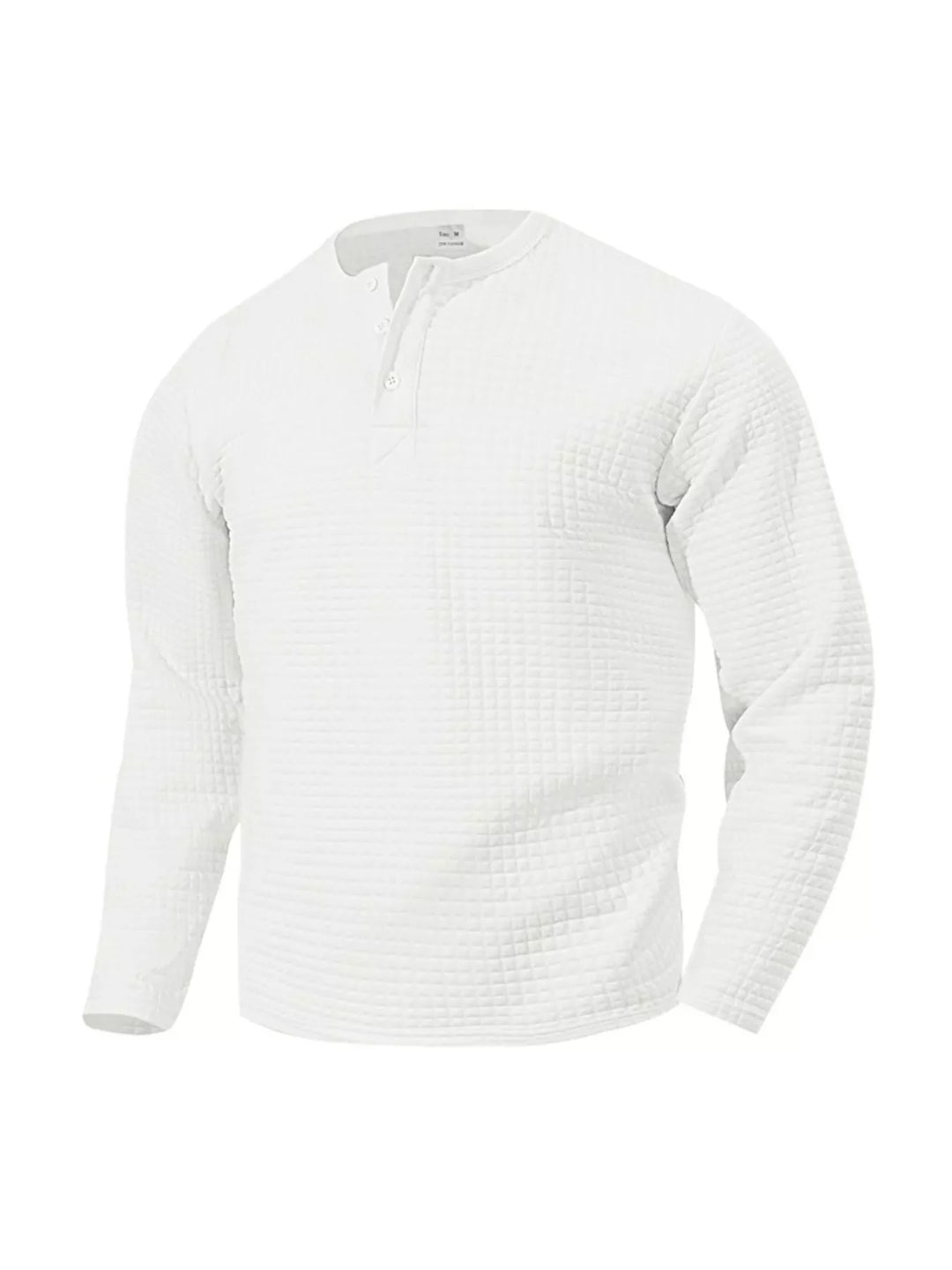 Men's Plus Size Casual Waffle Knit Henley T-Shirt