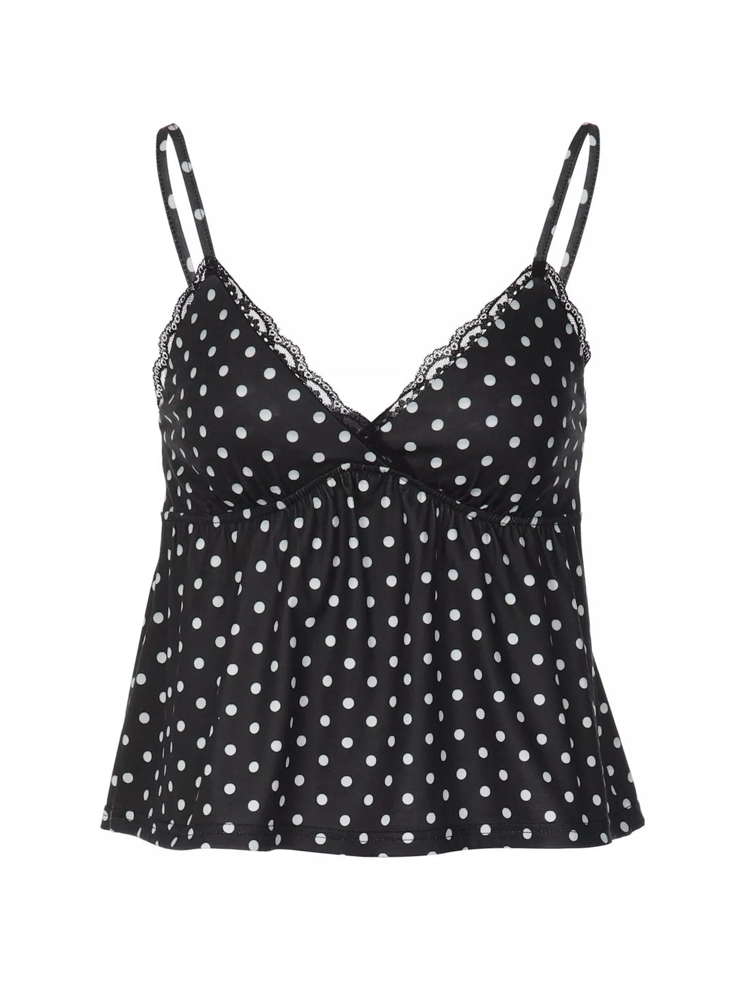 Polka Dot Lace Trim Cami
