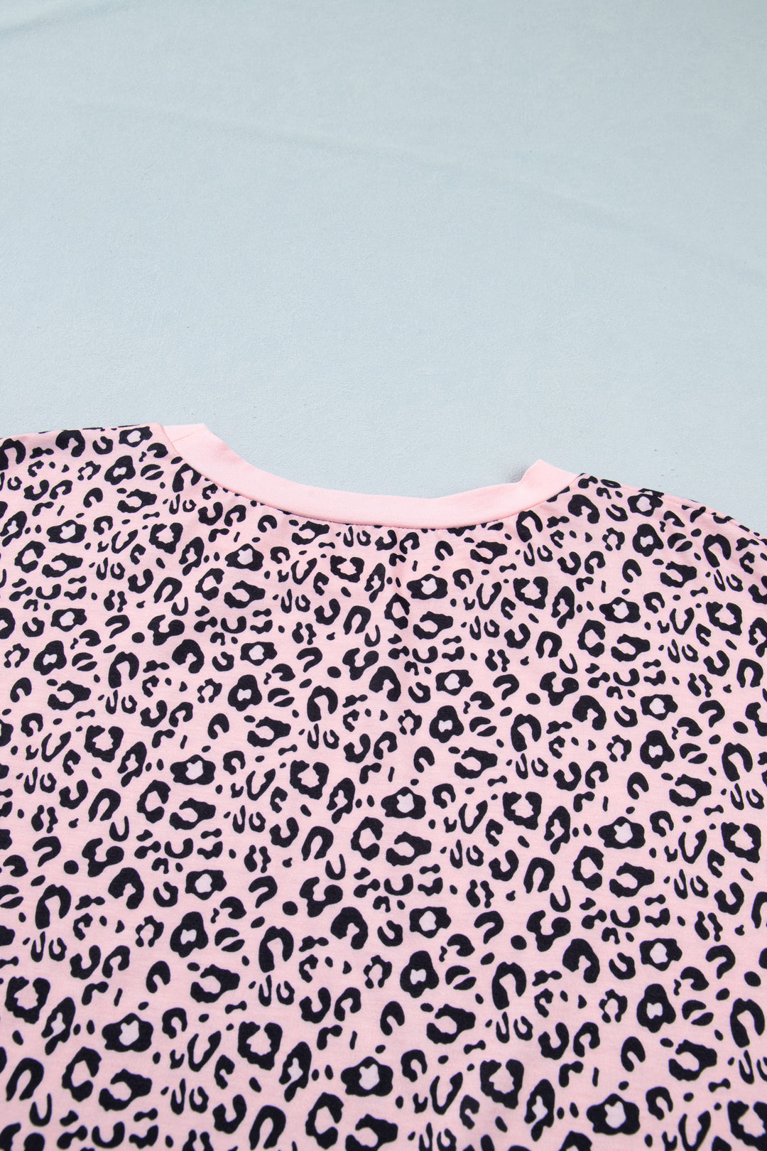 Pink Leopard Striped Contrast Patchwork Plus Size Tee