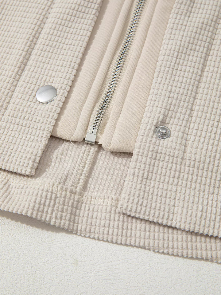 Thermal Knit Textured Hooded Jacket