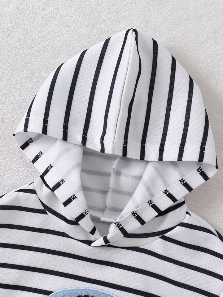 Children's Striped Elephant Hoodie & Pants Set