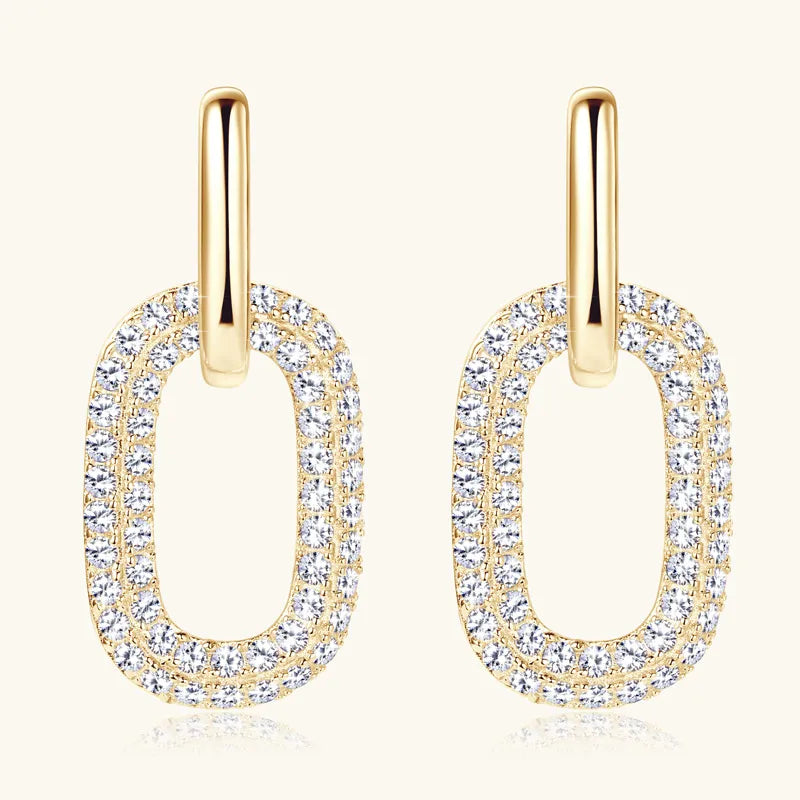 2.16 Carat Moissanite 925 Sterling Silver Earrings