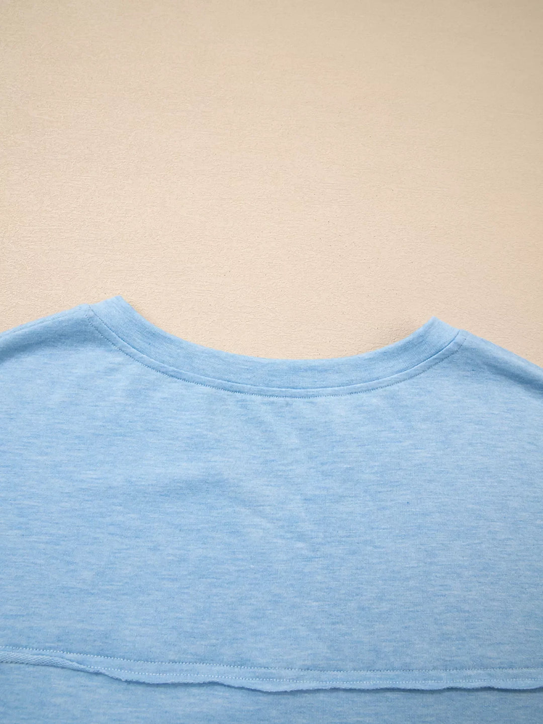 Notched Terry Long Sleeve Top
