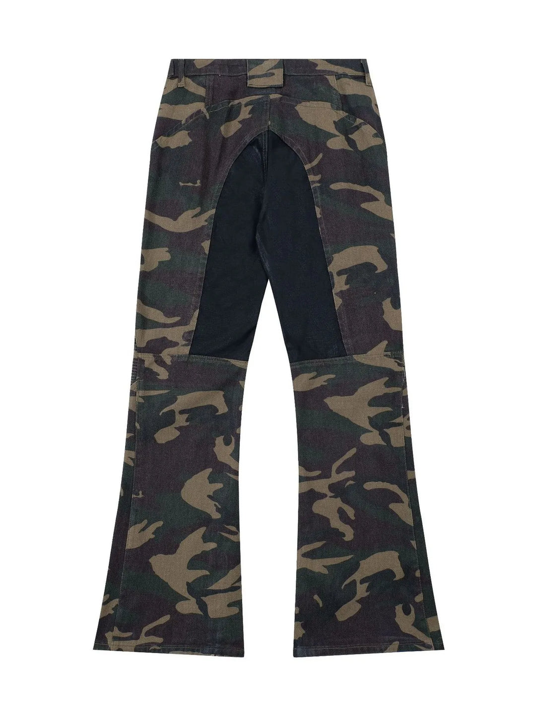 Men's Camouflage Bootcut Jeans with Seam Detail