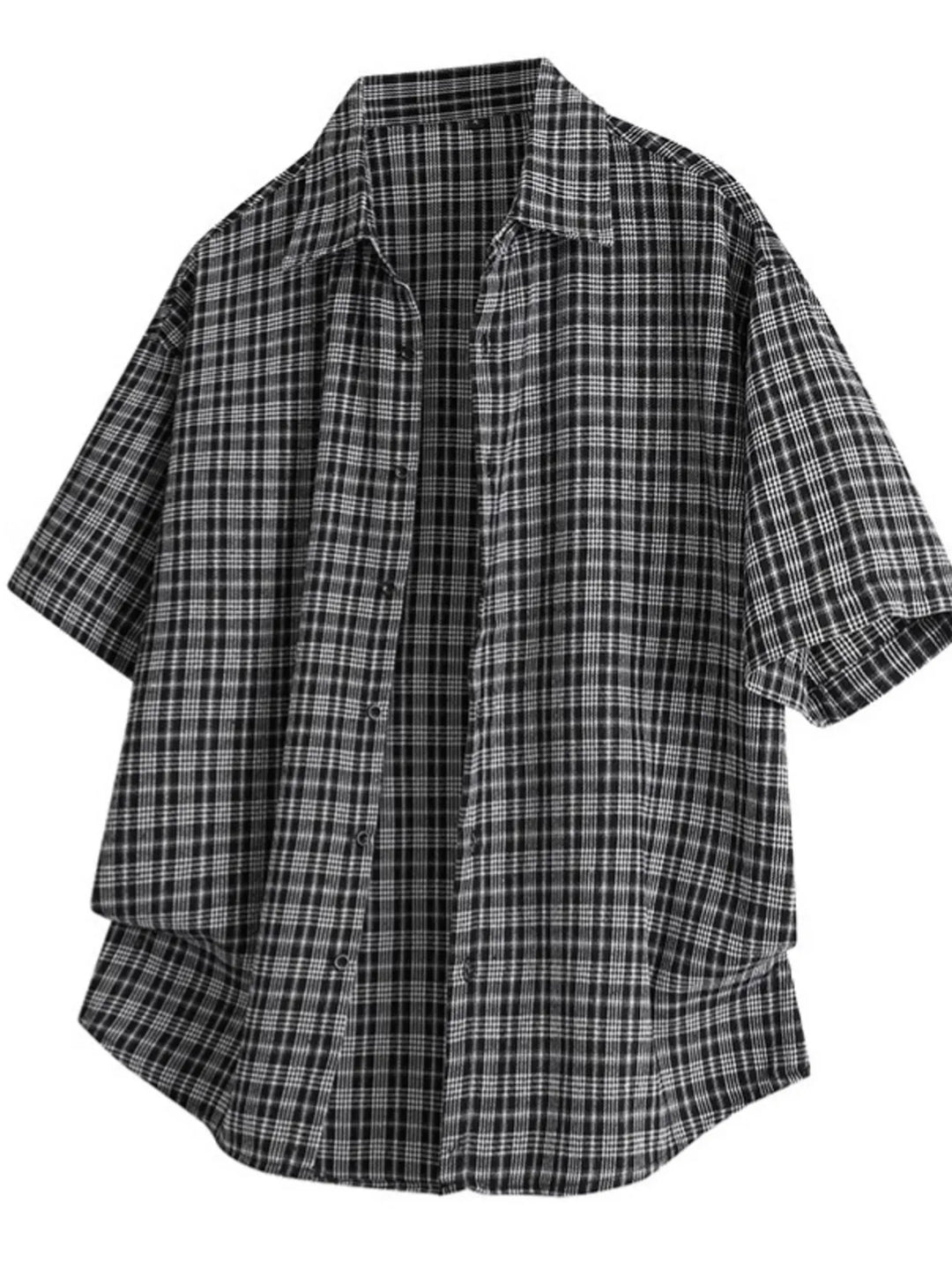 Men's Plus Size Plaid Short Sleeve Shirt