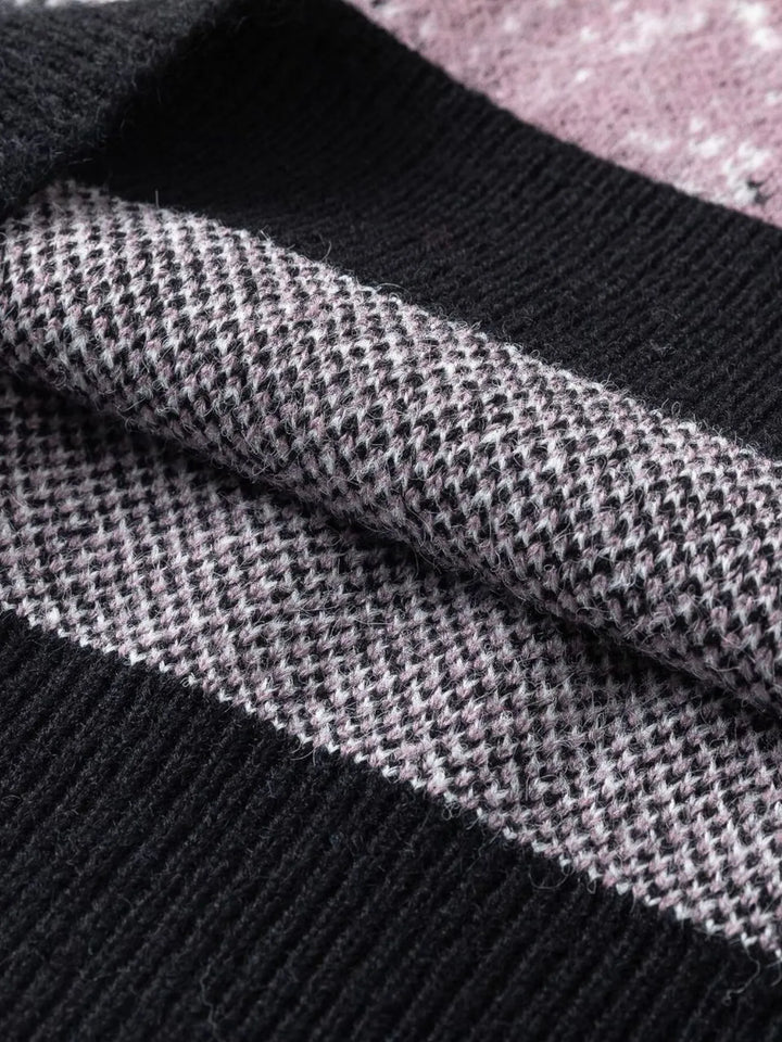 Men's Gradient Text Print Round Neck Sweater