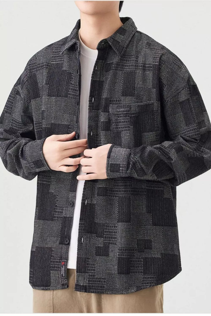 Men's Plus Size Casual Button Up Shirt