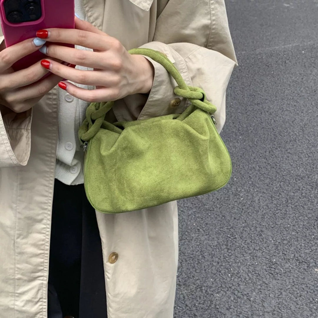Suede Mini Crossbody Bag with Adjustable Strap