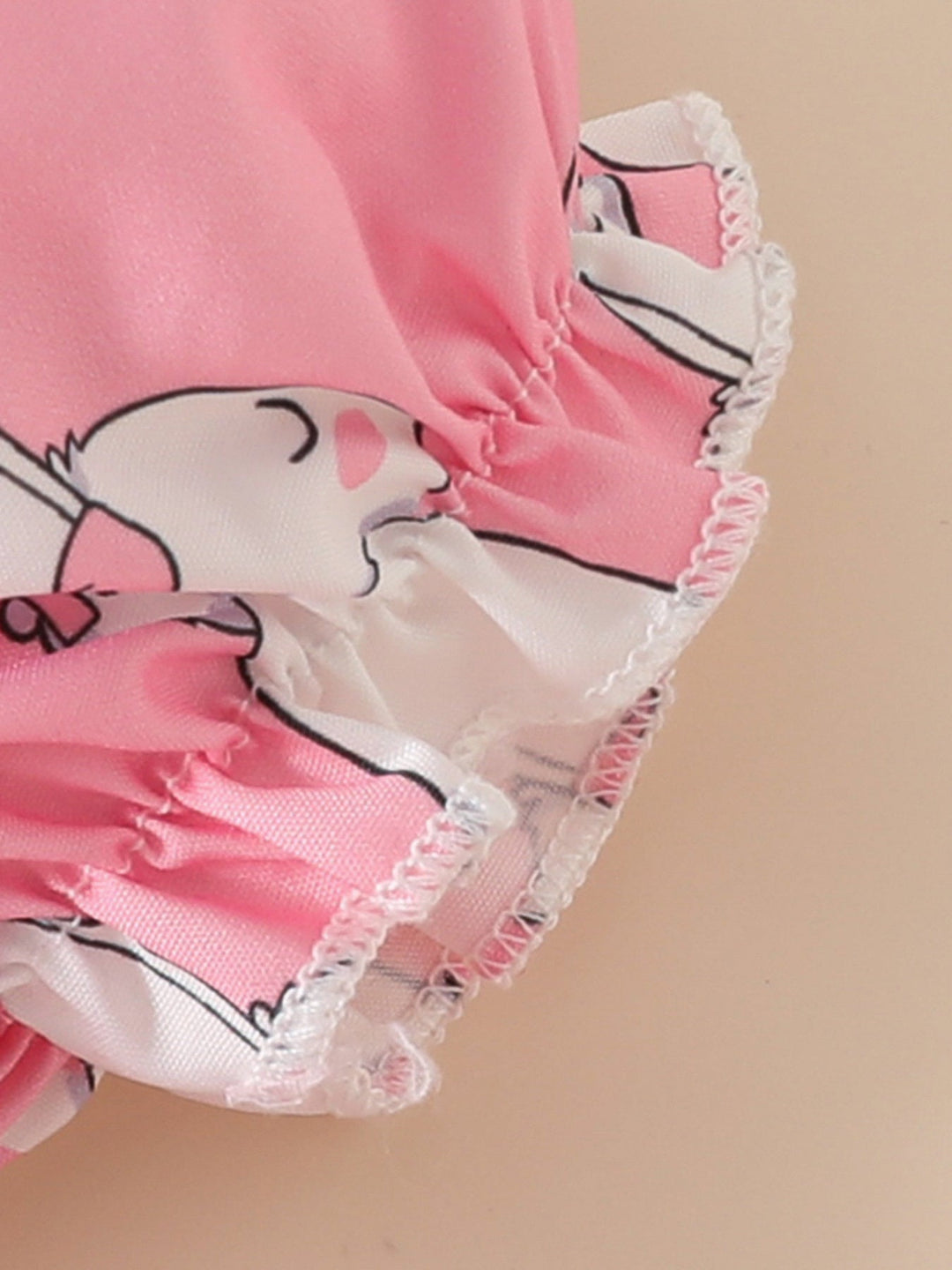Children's Bunny Print Smocked Dress & Headband Set