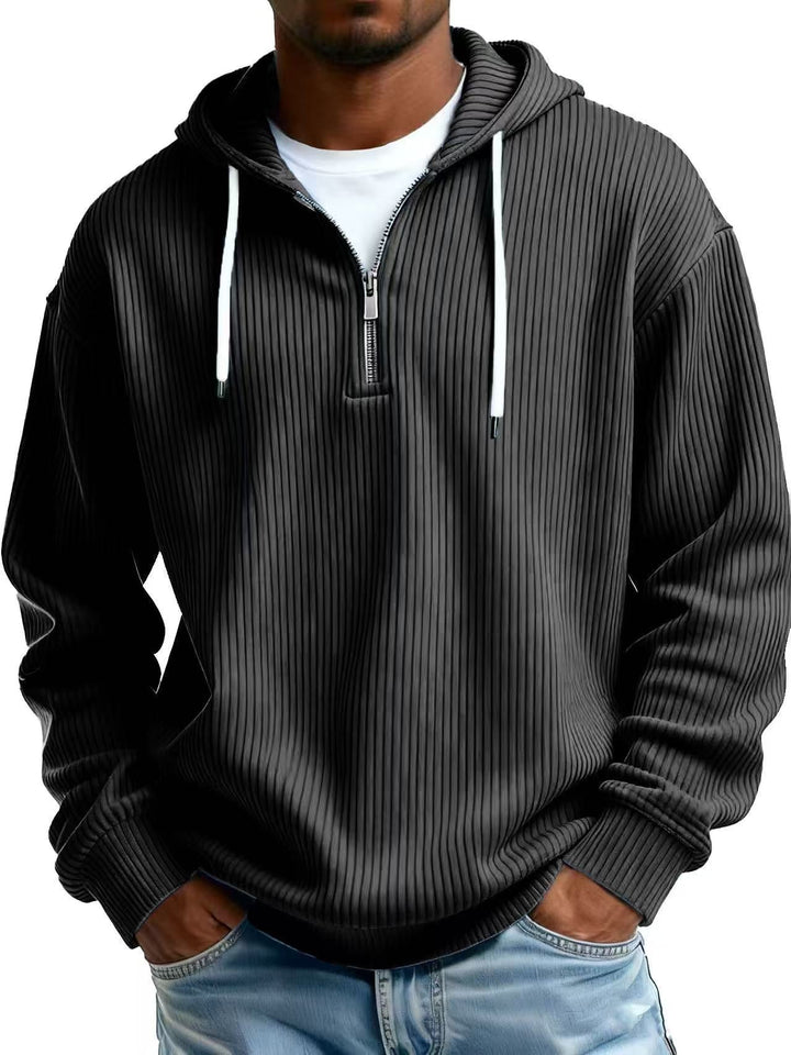 Mens Long-Sleeve Hooded Jacket Loose-Fit Casual Sweatshirt
