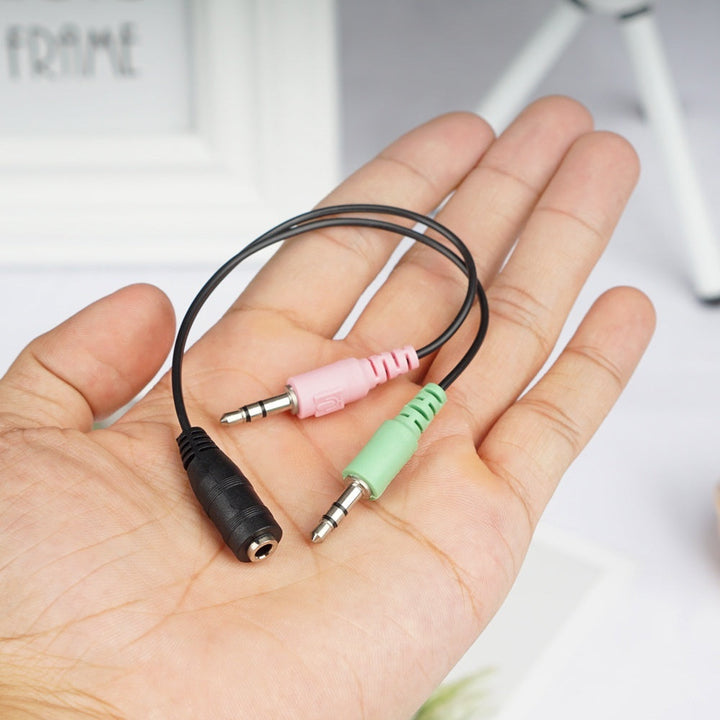 Computer Splitter Cable 1-to-2 Microphone Adapter Cable