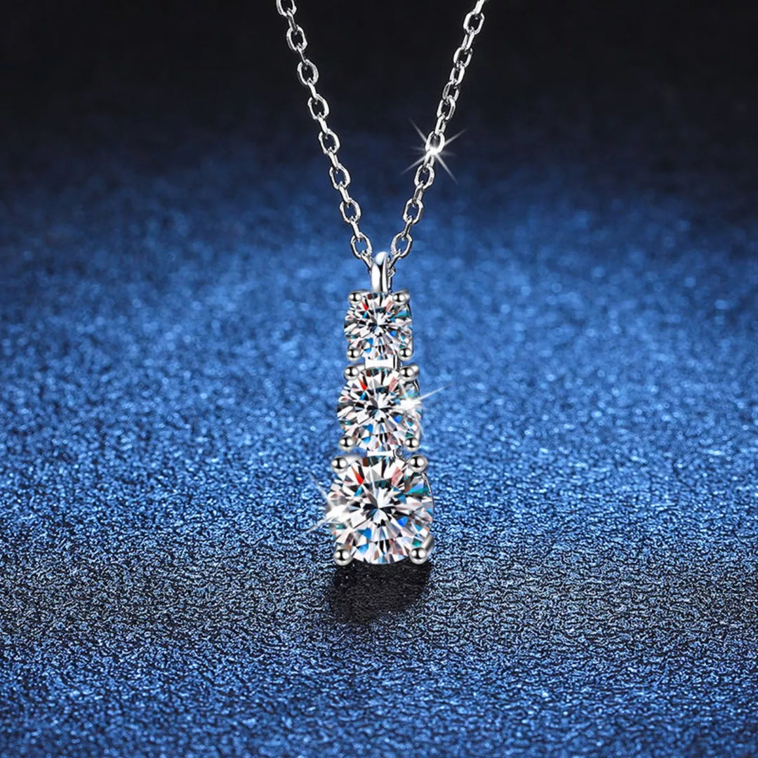 1.8 Carat Moissanite 925 Sterling Silver Pendant Necklace