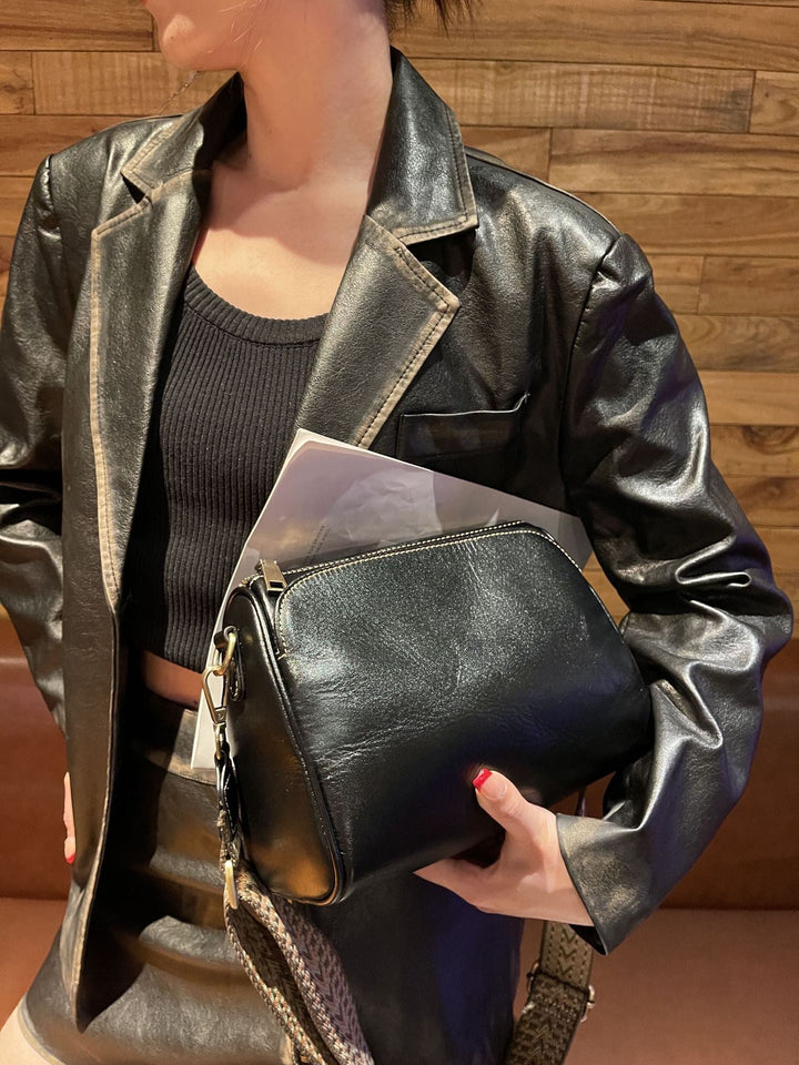 Genuine Leather Women's Bag, 2025 New Cross-border Style, Commuter Shoulder Bag, Large Capacity Messenger Bag, Top-layer Cowhide Crossbody Pillow Bag
