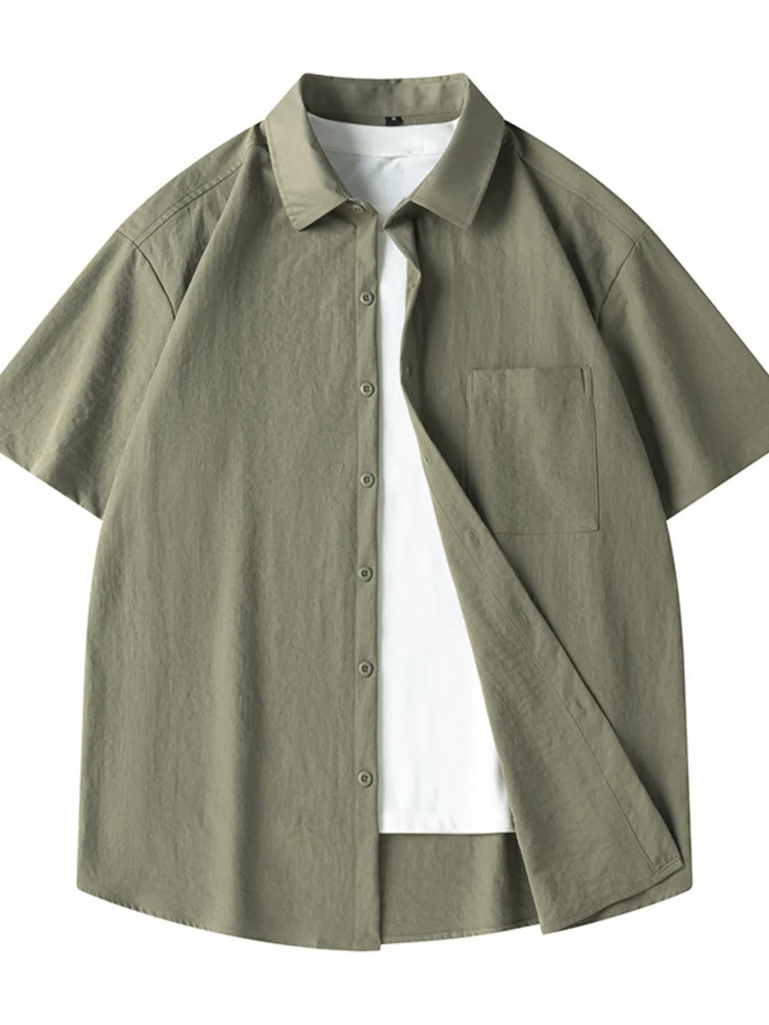 Men's Plus Size Casual Loose Fit Short Sleeve Shirt