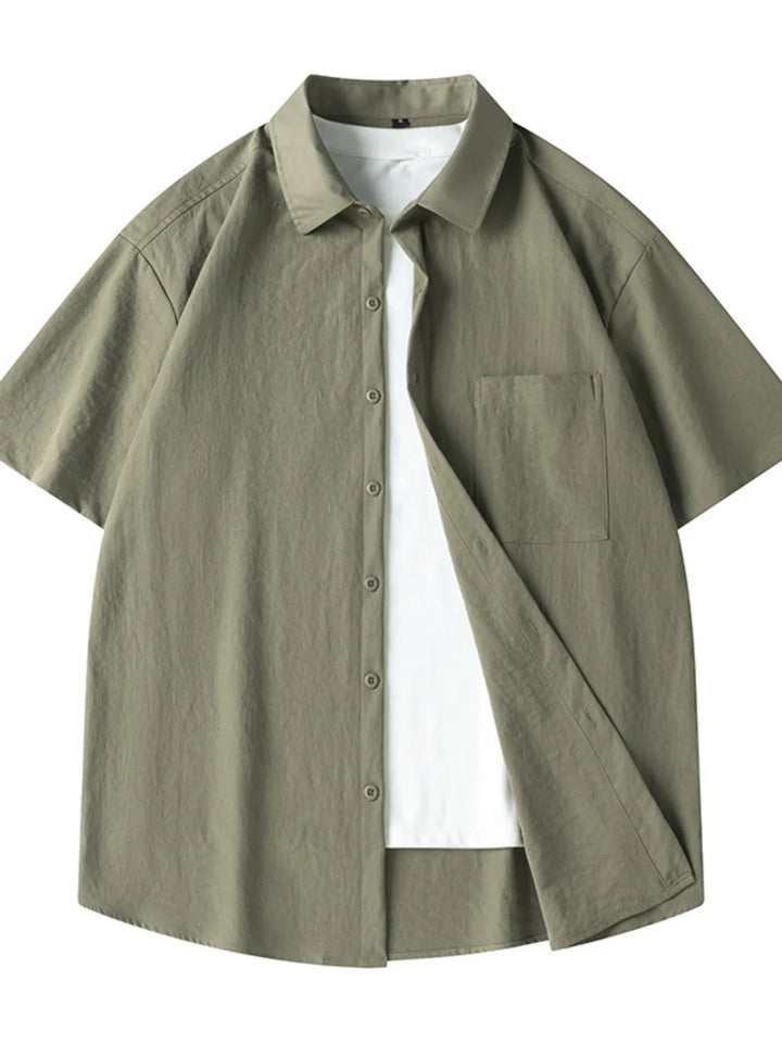 Men's Plus Size Casual Loose Fit Short Sleeve Shirt