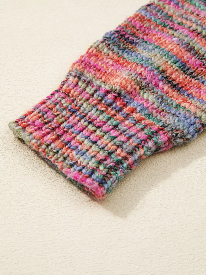 Space Dye Yarn Crew Neck Sweater