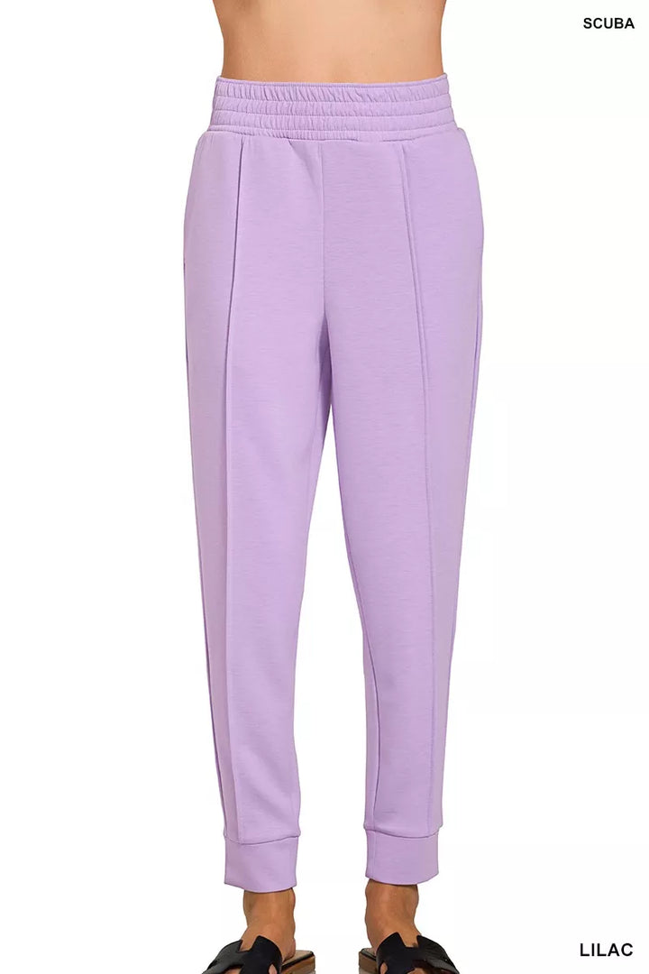 Zenana Scuba Mock Neck Sweatshirt and Joggers Set