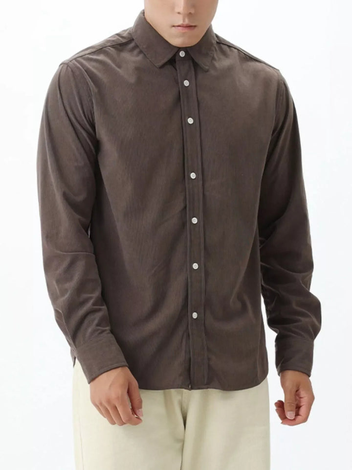 Men's Plus Size Button Up Long Sleeve Shirt