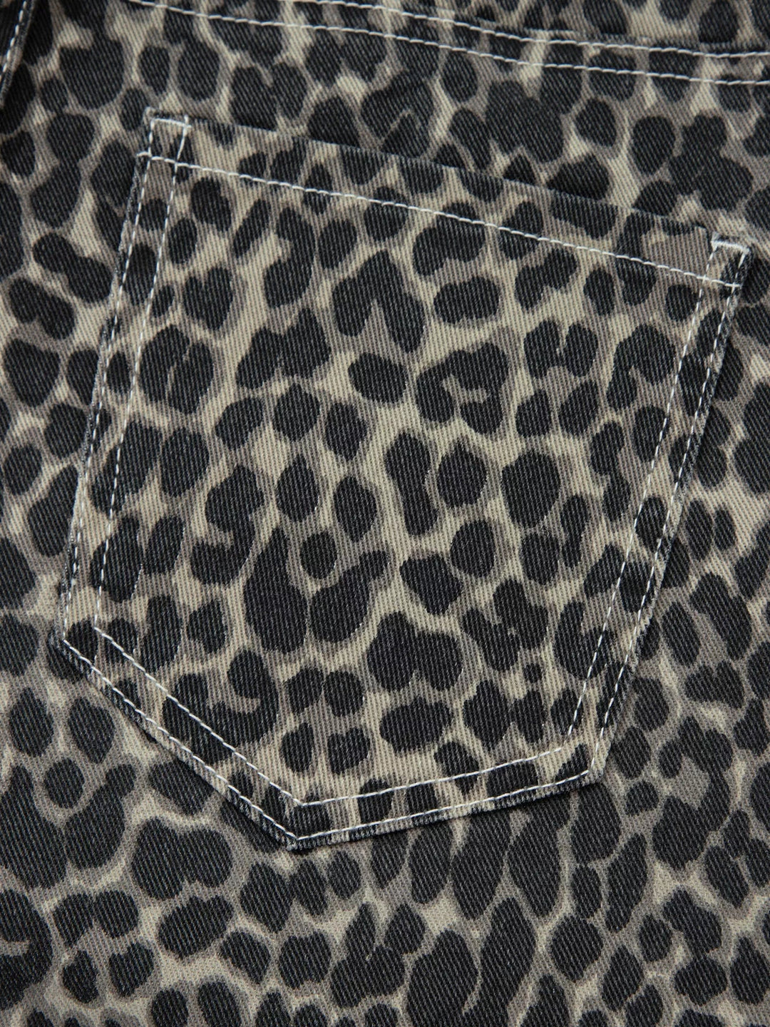 Leopard Print High Waist Barrel Jeans
