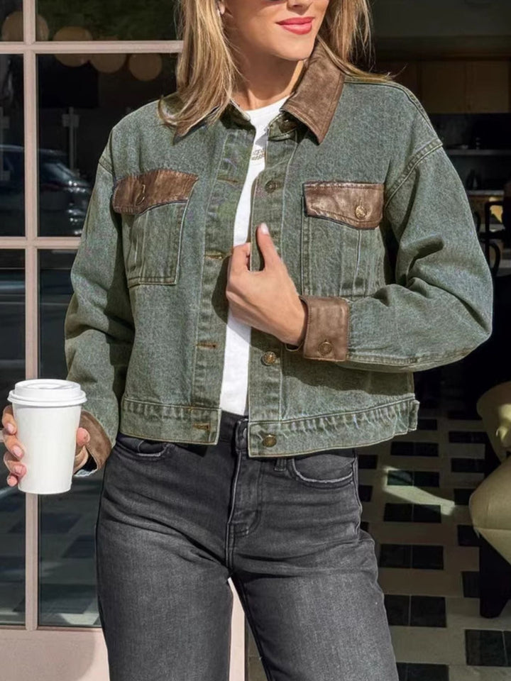 Button Up Chest Pockets Denim Jacket