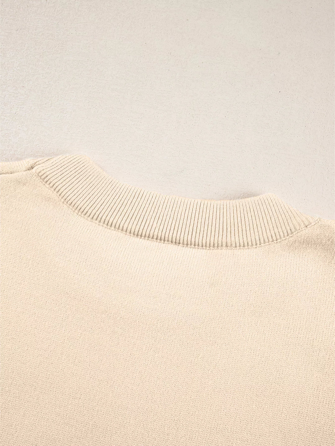 Front Center Seam Drop Shoulder Solid Sweater