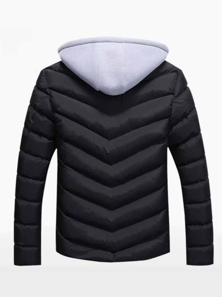 Men's Plus Size Zip Up Hooded Padded Puffer Jacket