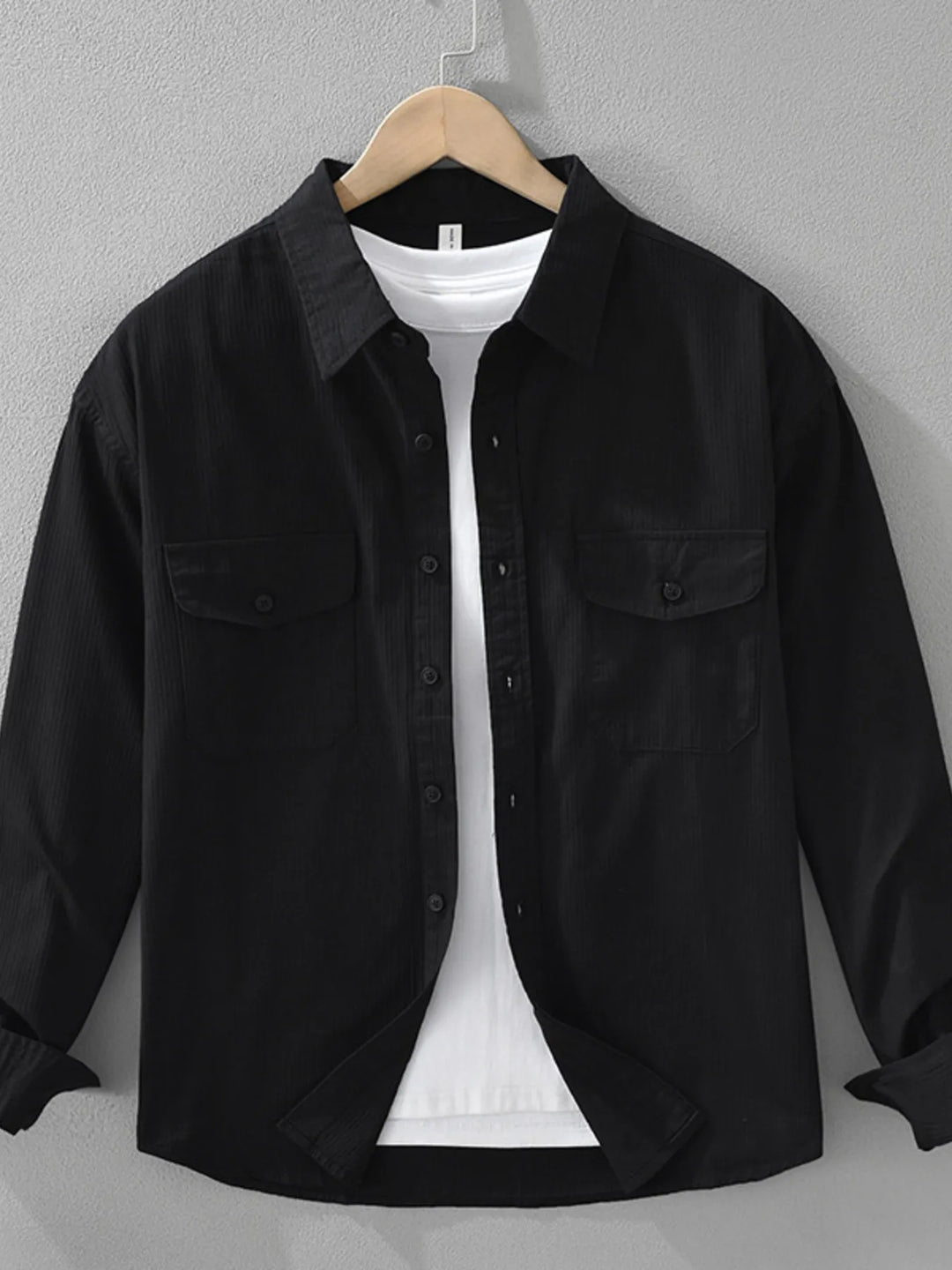 Men's Plus Size Button Up Long Sleeve Shirt