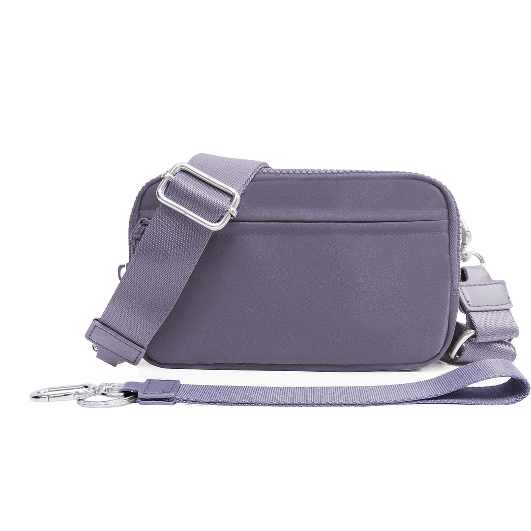 Mens Double-Layer Polyester Waterproof Crossbody Waist Bag