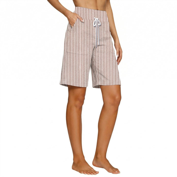 Loose-fit Striped High-waisted Shorts