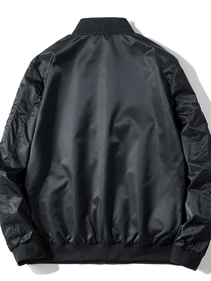Men's Plus Size Zip Up Long Sleeve Bomber Jacket