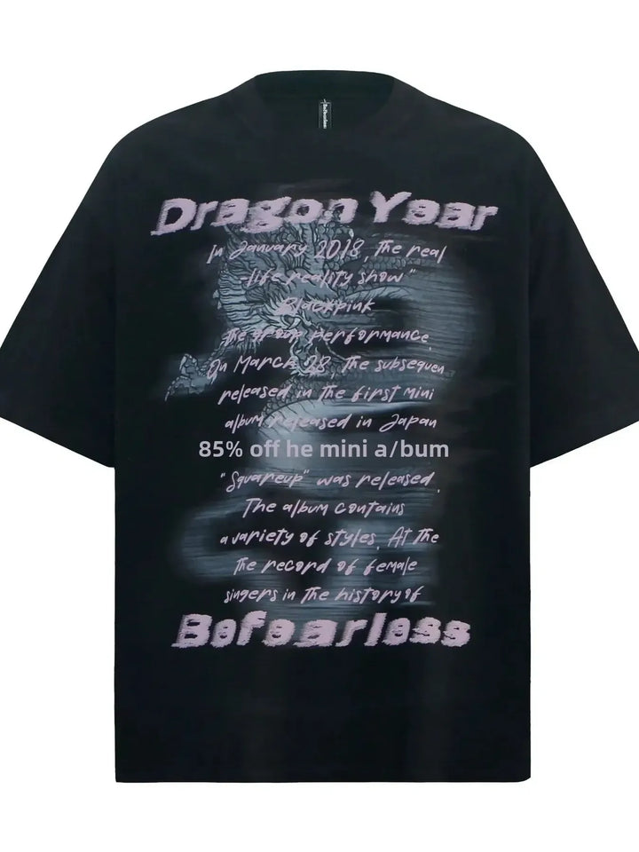 Men's Oversized Dragon Graphic T-Shirt