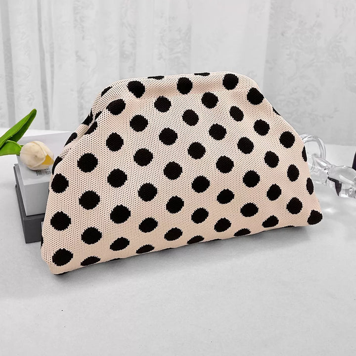Portable Contrast Knit Clutch
