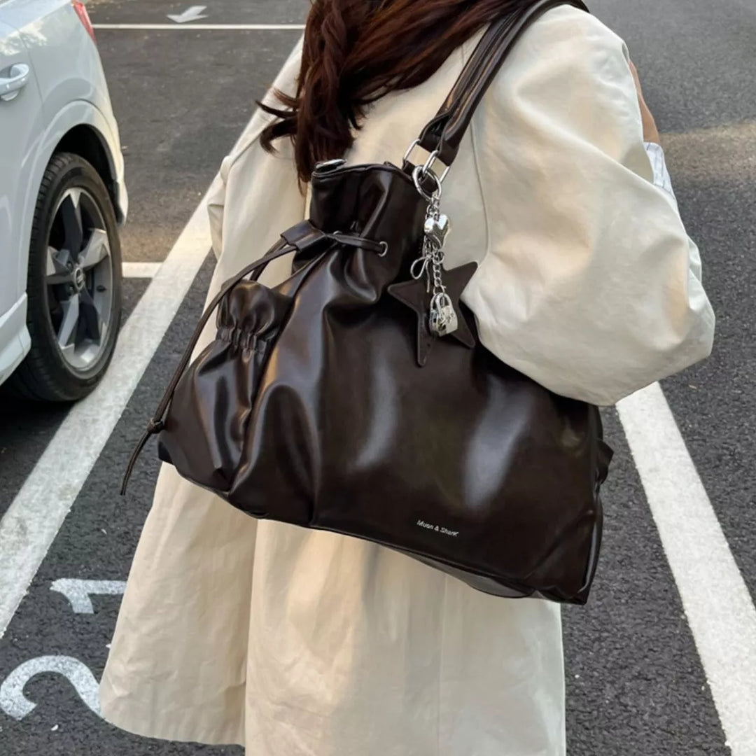 Large Capacity Drawstring Shoulder Bag Handbag