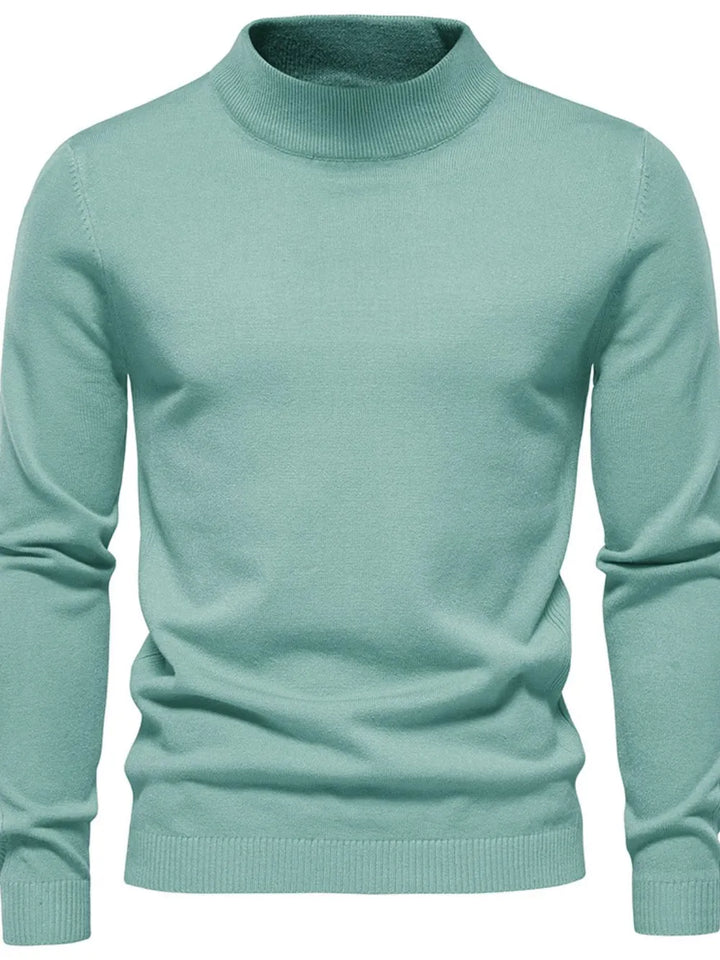Men's Mock Neck Long Sleeve Sweater