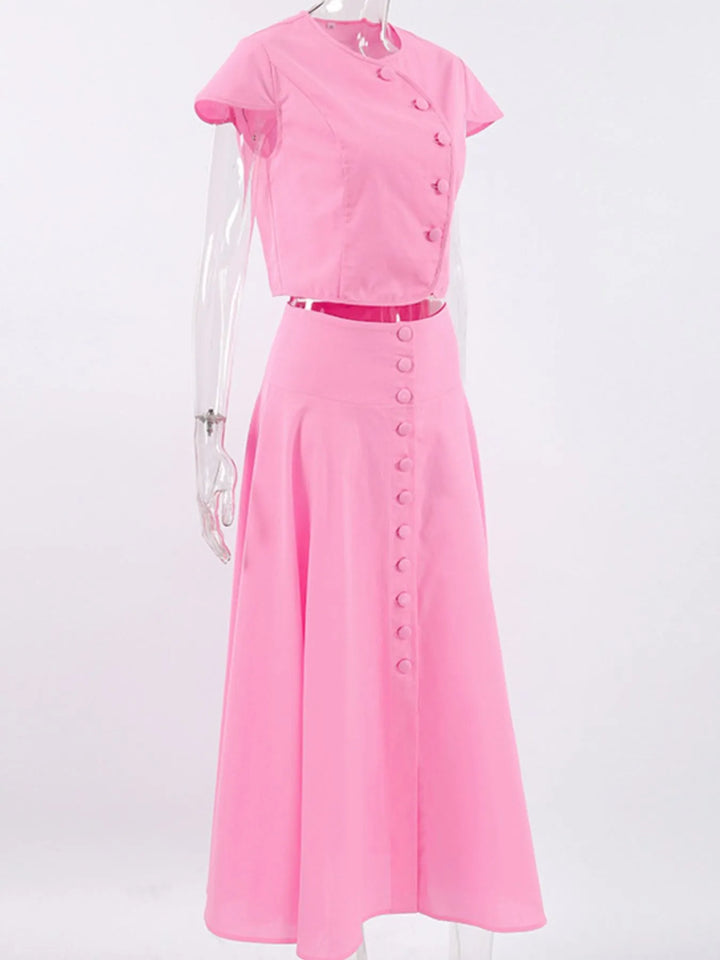 Short Sleeve Top and Skirt set