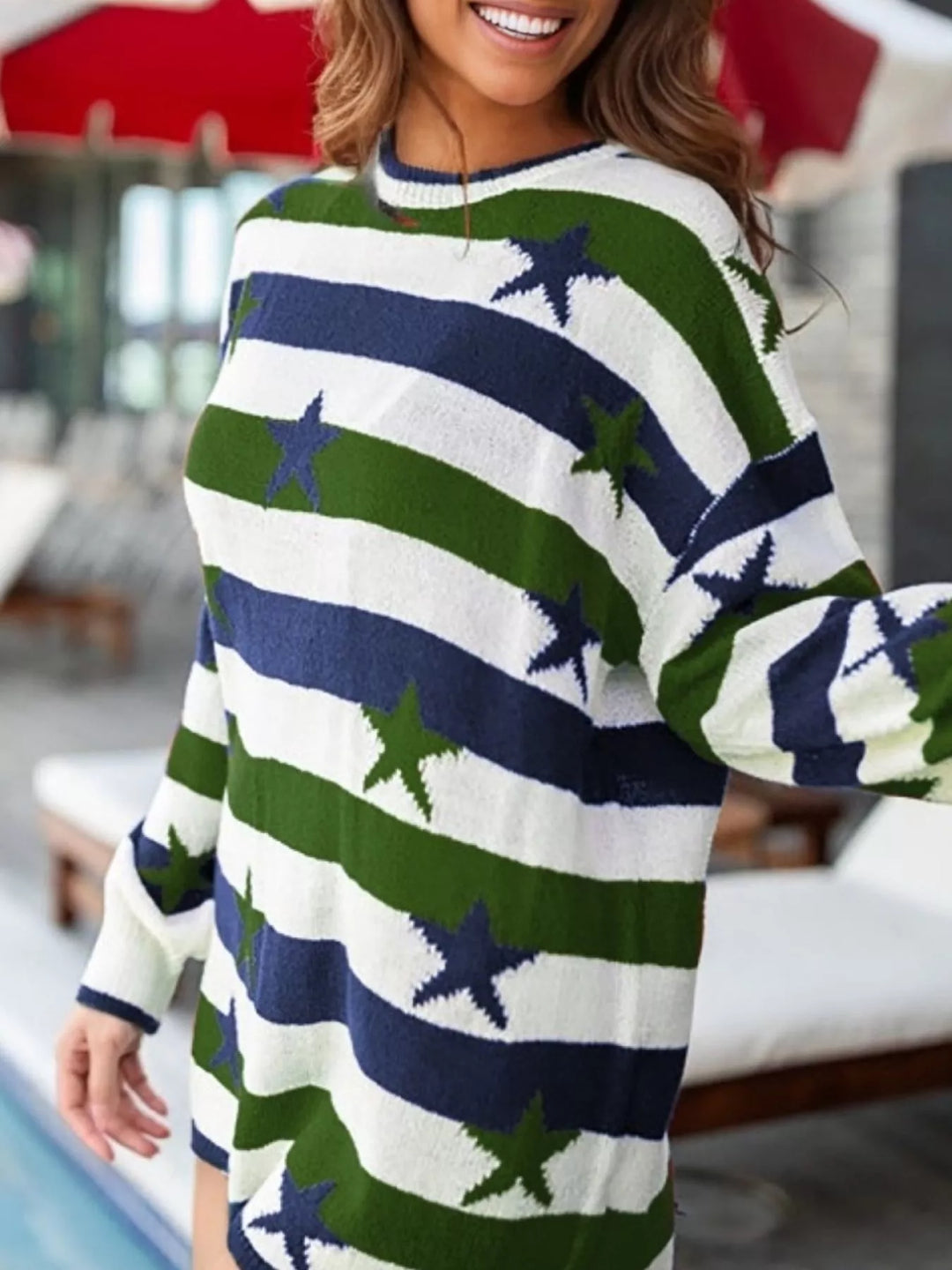 Stars and Stripes Long Sleeve Sweater