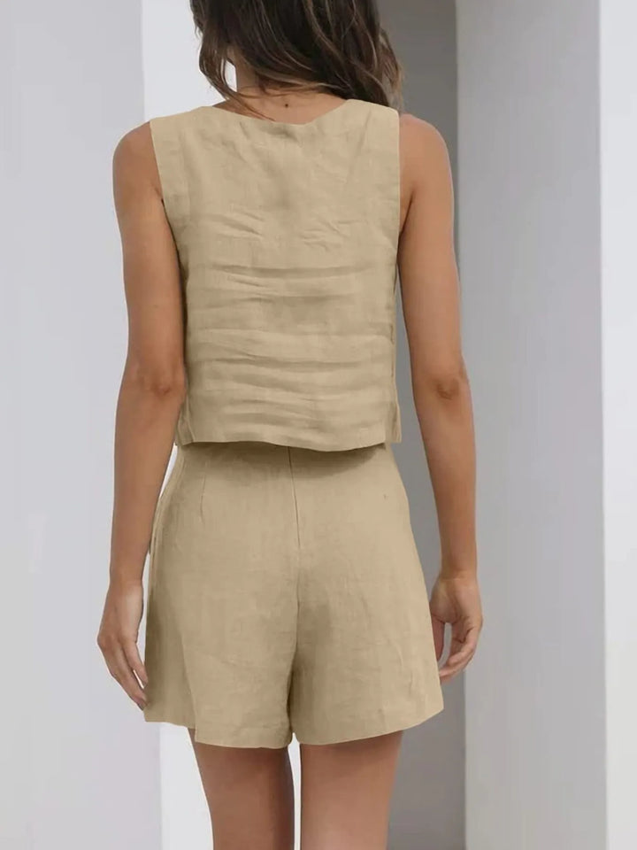 Square Neck Tank and Shorts Set