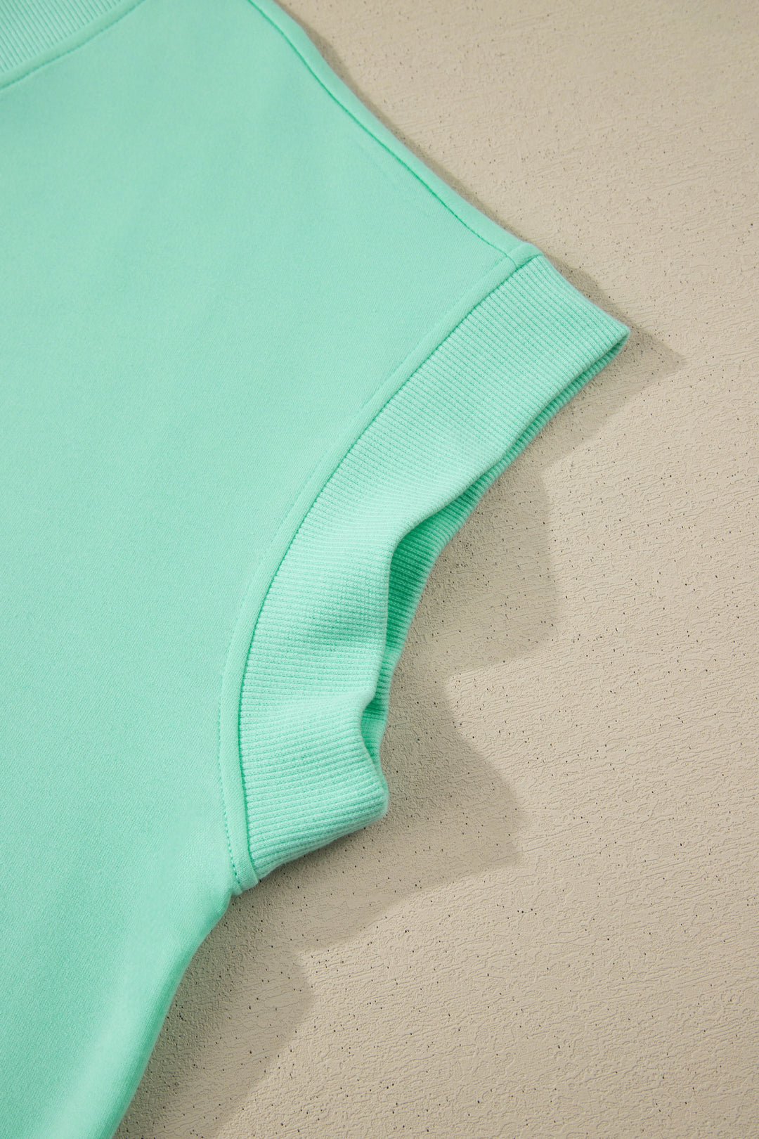 Mint Green Solid V-Neck Tee and Drawstring Plus Size Pants Set